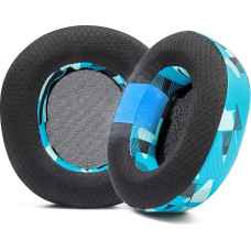 WC Freeze Nova Pro Wireless - Hybrid Fabric Cooling Gel Replacement Ear Pads for Steelseries Arctis Nova Pro Wireless by Wicked Cushions, Enhanced Durability, Thickness and Soundproofing | Cyan Prism