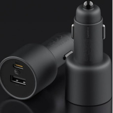 Xiaomi Charger 67W Car USB-A + Type C, Fast Charger with USB Type C, Universal Mobile Phone Charger 67W, Cigarette Lighter Charger, Black