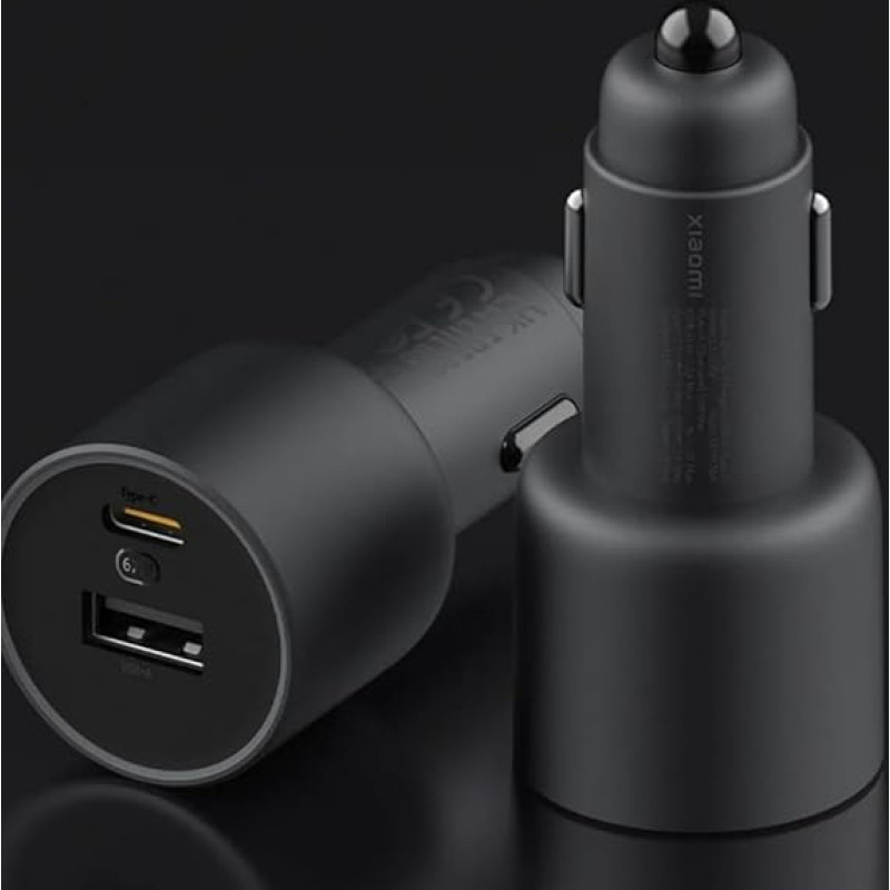 Xiaomi Charger 67W Car USB-A + Type C, Fast Charger with USB Type C, Universal Mobile Phone Charger 67W, Cigarette Lighter Charger, Black