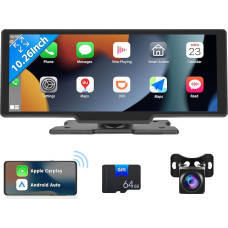 10.3 inch HD Touch Screen Car Stereo Portable Car Audio Receiver with Wireless Apple Carplay Android Car Backup Camera