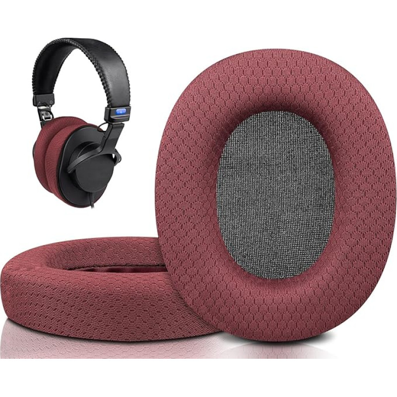 SOULWIT Mesh Fabric Replacement Ear Pads for Sony MDR-7506 MDR-V6 MDR-V7 MDR-CD900ST Monitor Headphones with Noise Insulation Foam