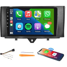 Podofo Carplay Car Radio for Mercedes-Benz Smart 2011-2015, 9 Inch Touchscreen 2G+64G with Wireless Carplay Android Car, Bluetooth/GPS/WiFi/FM/RDS/SWC/HiFi/USB