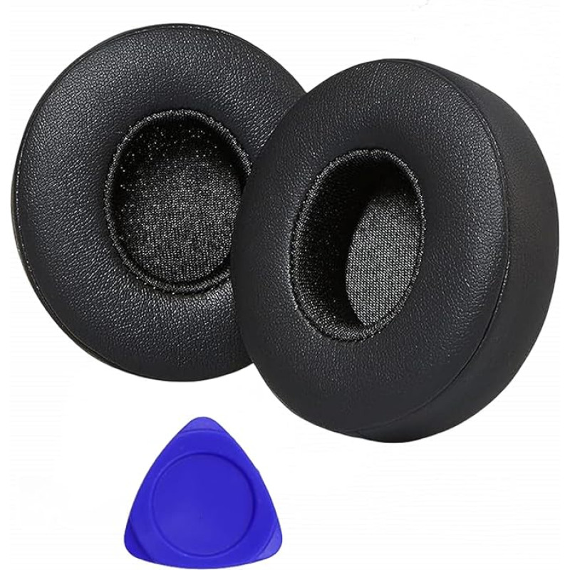 1 Pair Replacement Ear Pads for Beats Solo 2, Solo 3 Wireless Headphones, Replacement Soft Leather Ear Pads with Memory Foam Cushion Ear Pads Foam Ear Pads (Black)