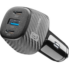 Cellularline - Car Multipower Laptop - Car Charger with 3 Ports - Total Output: 103W - iPhone, Samsung, Xiaomi, Oppo and Other Smartphones and Tablets - Black