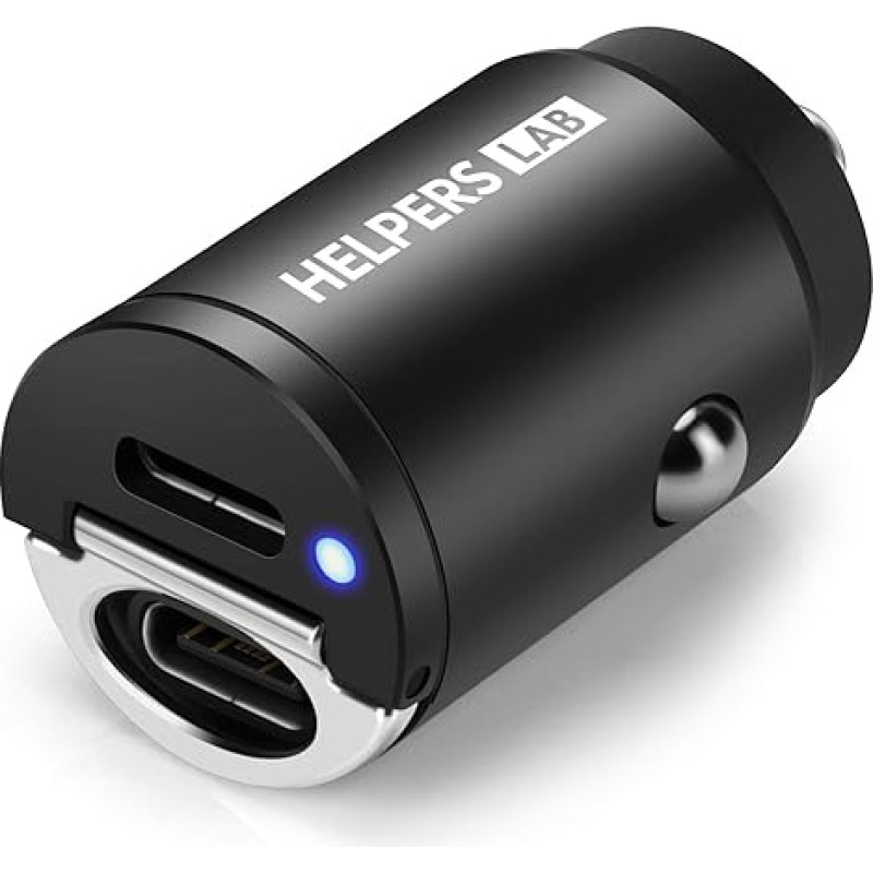 12 V Plug USB C, 45 W Cigarette Lighter USB C Car Adapter [PPS PD 45W QC 3.0] Super Mini All-Metal Car Charger USBC Quick Charge Compatible with iPhone 15/14/13/12 Pro Max, Galaxy S23 S22