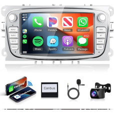 2G + 64G Wireless Carplay Android 13 Car Radio for Ford Focus II mk2 Mondeo S-Max C-Max Galaxy Kuga 7 Inch Car Radio with Android Car Navigation GPS WiFi Mirror Link Bluetooth FM/RDS/DAB/EQ/SWC