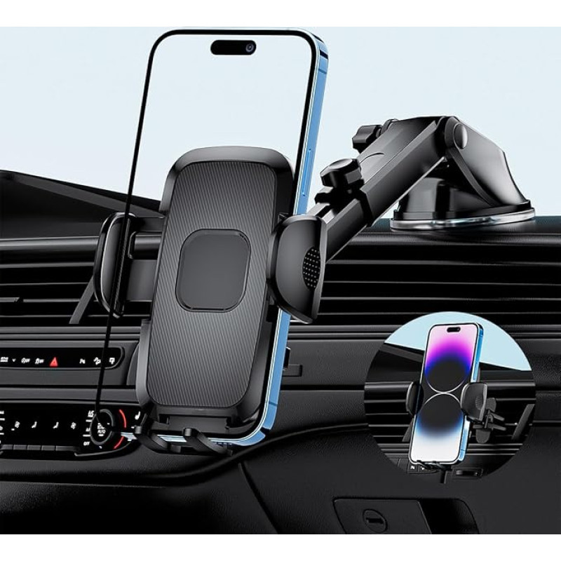 Dashboard and Windshield Phone Holder, Hands-Free Car Dashboard Air Vent Handsfree Car Phone Holder for Dashboard Windshield Fit iPhone 14