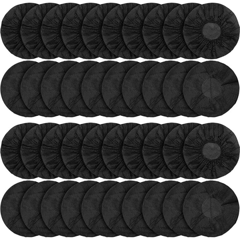 WANGCL 100 Pieces 50 Pairs Headphone Ear Protection Sanitary Fleece Stretch Ear Pads Ear Cup Covers Fits Most On-Ear Headphones (Black)