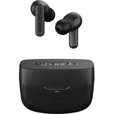 Urbanista Atlanta In-Ear Headphones Bluetooth Noise Cancelling, Hybrid ANC, Deep Bass, Splashproof, Multipoint Pairing Earbuds, Transparency Mode, Wireless Charging Case, Midnight Black