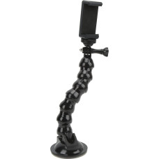 Gooseneck Suction Phone Mount, 360° Adjustable Car Mount for Smartphone Action Camera Flexible Extension Car Windshield Mount with 1/4 Thread