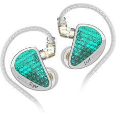 keephifi KZ AS16 PRO In-Ear Headphones, 8 BA Units on Each Side, Wired Headphones with PCB, Electronic Frequency Spliting, Hi-Fi IEM Earphones, KZ Stage Monitor, Hi-Fi Earbuds (Cyan, No Microphone)