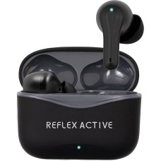 Reflex Active PRO TWS Inear BT5.2 Headphones with Active Noise Cancelling and Safe Room Transparency Function, Black Rubber Finish with Branded Logo on the Case