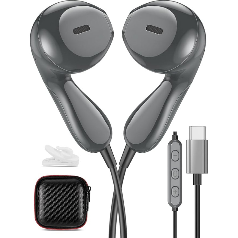 USB C Headphones for Samsung A34 A54 A33 A53 5G Galaxy A55 A54 S24, In-Ear Earplugs with Cable, USB C Connection Headset Type C Headphones with Microphone for iPhone 16 15 Pixel 8a 9 Pro 7a Xiaomi 14