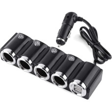 DC 12/24V Car Cigarette Lighter Adapter 4 Way USB Car Charger Socket Splitter for Most Mobile Phones, GPS, iPod, PDA