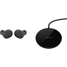 Jabra Elite 8 Active Wireless In-Ear Bluetooth Headphones with Adaptive Active Noise Cancelling and 6 Built-in Microphones, Water and Sweat-Resistant, Dark Grey, Plus Wireless Charging Pad