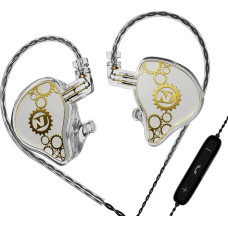 ND Venus In-Ear Monitor Earphones 10mm Dual Magnetic Dynamic Driver IEM Headphones HiFi Gaming Earbuds 2 Pin Detachable Cable (with Microphone Crystal 3.5mm Plug)