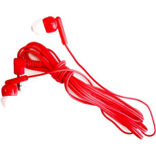 M&E Pack of 100 Disposable Headphones with 3.5 mm Jack in Individual Pockets for Maximum Hygiene, Red