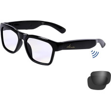 OhO Audio Sunglasses, Voice Control and Open Ear, Listen to Music and Calls with Volume Up and Down, Bluetooth 5.0 and IP44 Waterproof Function for Indoor and Outdoor Use