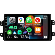 BXLIYER 6G + 128G 8-Core, Android 13 Car Radio for Suzuki SX4 (2006-2013), Wireless CarPlay/Android Car/DSP, LED Camera & MIC, IPS 9 Inch 2 Din, DAB Steering Wheel Control, Fast Boot 360 Camera, WiFi