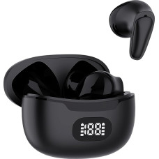 Wireless Headphones Bluetooth Headphones, Wireless Earbuds Bluetooth, In-Ear Headphones, Earphones Calling, Charging with USB-C, Minimalist Design for Sports, Work, Office (Glossy Black)