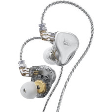 keephifi KZ ZAS KZ IEM Headphones Cable Earphones 16 Unit Hybrid Headphones 7BA + 1DD In-Ear Monitor KZ IEM Headphones with 8 Cores Silver Plated Silver Plated Cable (White, No Micro)