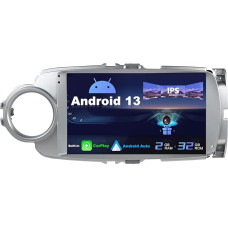 SXAUTO Android 13 IPS Car Radio for Toyota Yaris GRMN (2011-2018) - Built-in CarPlay / Android Car - Reversing Camera Free - 2G + 32G - Steering Wheel Control DAB Fast Boot WiFi DSP - 2 DIN 9 Inch