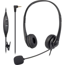 Voistek 2.5 mm Telephone Headset with Microphone Noise Reduction, Volume Control and Quick Disconnect, Headphones for SPA 303 502G 504G 525G2 AT&T TL 86003 88002 ML17929 Desk Phone etc. (Binaural)