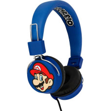 OTL Technologies TWEEN Kids Super Mario & Luigi Foldable Headphones Padded Headband Colourful Comic Design for Boys and Girls - Blue