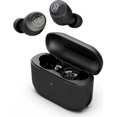 JLab Go Air Pop True Wireless Earbuds, In Ear, Bluetooth, Ohrstöpsel mit 32H Spielzeit, Bluetooth-Ohrhörer mit Mikrofon, USB-Ladehülle, Schwarz (Renewed)