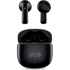 SPC Zion 2 Play Bluetooth Headphones In-Ear with 28 Hours Battery Life on Multiple Charging, Ultra Compact, Hands-Free Calling, Voice Assistant and Very Small USB-C Charging Case - Black