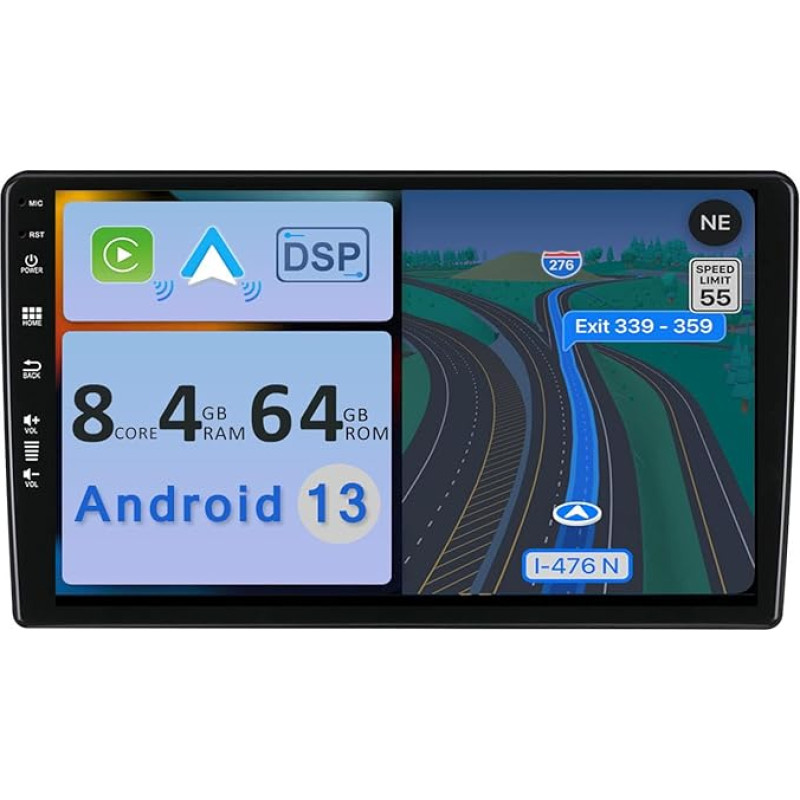 YUNTX [4GB+64GB] Android 13 Autoradio für Citroen Berlingo (2008-2019)-[Integriertes CarPlay/Android Auto/DSP/GPS]-9”IPS 2.5D-Kamera+MIC-DAB/Lenkradsteuerung/Mirror Link/Bluetooth 5.0/360 Kamera