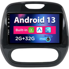 Android 13 IPS Car Radio Suitable for Renault Kaptur Captur (2014-2019) - Built-in CarPlay / Android Car - Reversing Camera Free - 2G + 32G - Steering Wheel Control DAB Fast Boot WiFi 4G DSP - 2 DIN 9