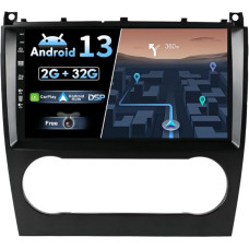 BXLIYER Android 13 IPS Car Radio Suitable for Benz C-Class W203 W209 C180 C200 CL203 C209 (2004-2007) - Built-in CarPlay Android Car - Free Camera - 2G + 32G - 9 Inch 2 DIN - DAB SWC WiFi Fast-Boot