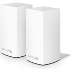 Linksys Velop WHW0102 Dual Band Whole Home Mesh WiFi 5 System (AC1300) - WiFi Router, Extender and Booster up to 3000 m² Coverage for 30+ Devices with MU-MIMO and Parental Control, Pack of 2, White