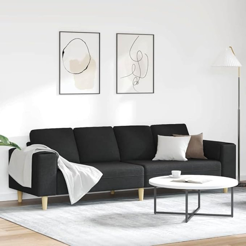 INLIFE Sofos komplektas Schwarz Stoff,Möbel,Sofos,Schwarz,39.4 KG,3335083