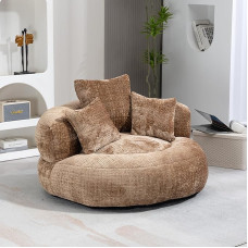 YESGIGA Tinginio sofa Patvarus patogus gulmaišis su trimis pagalvėlėmis suaugusiesiems ir vaikams (kava)