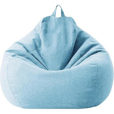 NIBHZ Bean Bag Cover Big Medvilnės Linas Lazy BeanBag kėdė Sofa apima Puff Relax Lounge Couch Sky Blue 80 x 90 cm