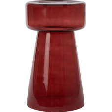 Light & Living Dakwa Side Table, Red, Diameter 30 cm, Round, Glass, Coffee Table, Sofa Table, Small Table for Living Room and Bedroom