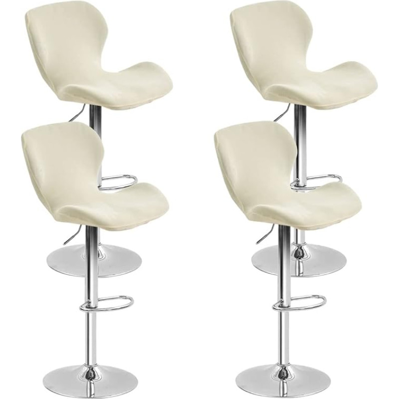 Bifaunvogel baro kėdės Slipcovers už Counter aukščio Velvet Swivel baro kėdės kėdės apima su atgal poilsio už baro namų virtuvė kavinė smėlio spalvos 4 Pack