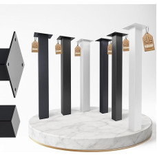 CM Furniture Premium Square Table Legs, 80 x 80 cm, White, Set of 4 Furniture Feet, Square Tube, Metal, Height 72 cm, Dining Table Support Foot, Very Stable, Square Table Frame, Table Runners, Square