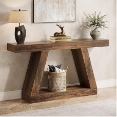 Tribesigns Console Table, 140 x 30 x 80 cm, Side Table, Hallway Table, Sofa Table for Small Space, Console Table with Storage Space in the Entrance Area for Entrance, Hallway, Living Room, Vintage