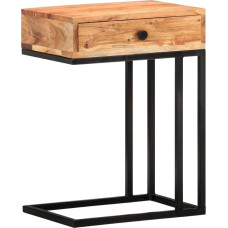 vidaXL Solid Acacia Wood Side Table U formos kavos staliukas Sofos staliukas Kavos staliukas Svetainės staliukas Nešiojamojo kompiuterio staliukas Lovos staliukas 45 x 30 x 61 cm