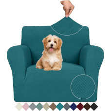 JIVINER Stretch kėdžių užvalkalai 1 vnt. 1 sėdimos kėdės užvalkalai su elastingu dugnu vaikams ir augintiniams (maži, Teal Diamond)