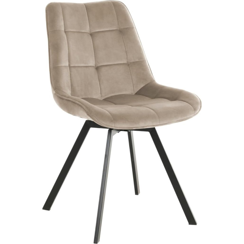 exitodesign LAPO minkšta aksominė kėdė - Valgomojo kėdės - Valgomojo kėdės - Virtuvės svetainės kėdė - Patvari medžiaga - Svetainės baldai - 49 x 62 x 83 cm - Smėlio spalvos