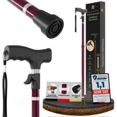 Newkers - [63.50-102 cm] Walking Stick Automatically Adjustable with Click Mechanism - Extendable & Stable up to 100 kg - Elegant Design in Black - Walking Stick for Men & Women