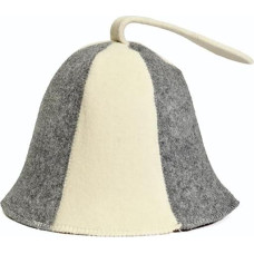 SAUNA GURU Sauna Hat Grey and White Wool Felt Hats - Protect Your Head from Heat - English Sauna E-Book Manual Included