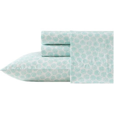 Laura Ashley King Size Duvet Cover Set, Cotton Percale Bedding Set, Lightweight and Breathable Home Decor (Margate Shells Blue, King)