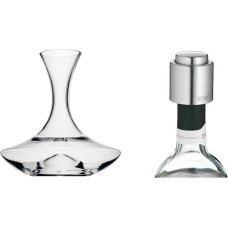 WMF Wine Decanter with Hollow Base 1.5 L, Glass, Decanter Bottle for Red Wine, Wine Aerator, Easy Care, Elegant, Elegant, High-Quality & Clever&More Wine Stopper with Lettering, Wine