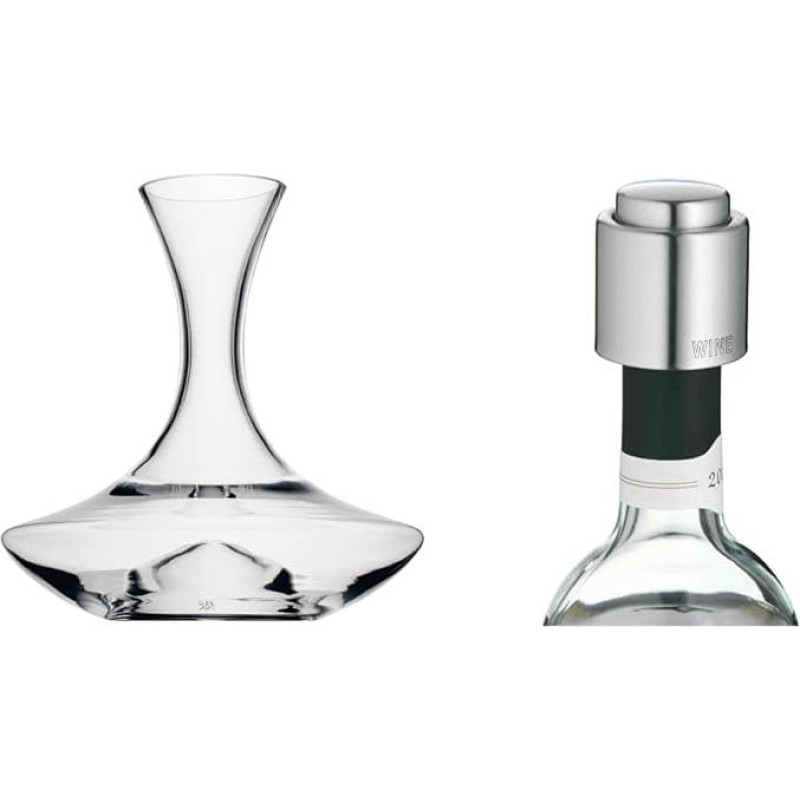 WMF dekanteris vynui su tuščiaviduriu pagrindu 1,5 l, stiklas, dekanterio butelis raudonajam vynui, vyno aeratorius, lengva priežiūra, elegantiškas, elegantiškas, aukštos kokybės ir 
