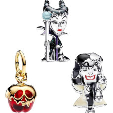 H.ZHENYUE Anhänger Charms 925 Sterling Silber Mouse Cartoon Boy Girl Charm Beads with Zirconia Europäische Armbänder Halskette,Schmuck Geschenk Weihnachten,Valentinstag,Muttertag Damen 3-Stück/Paket